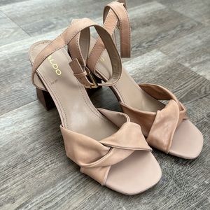 ALDO nude low heel with ankle strap